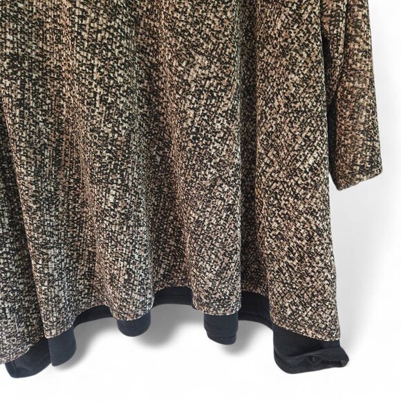 Catherines 3X 26/28W Black Line Print Overlay V-Neck Long Sleeve Tunic Top - Picture 6 of 10